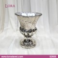 Gümüş cam desenli vazo