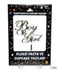 Pleksi Pasta ve Cupcake Yazıları Boy or Girl 