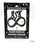 Pleksi Pasta ve Cupcake Yazıları Sonsuz Aşk  - 17038