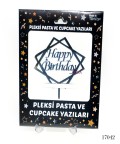 Pleksi Pasta ve Cupcake Yazıları Happy Birthday 