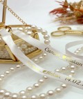 İncili Isimli Yüzük Kurdelesi (DÖKÜLEN INCİLİ - ALTIN YAZI) 42231 - 42231