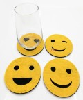  Bardak Altlığı Keçe Emoji